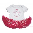 Halloween White Baby Bodysuit Hot Pink White Flower Pettiskirt & Princess Ghost Print JS4634